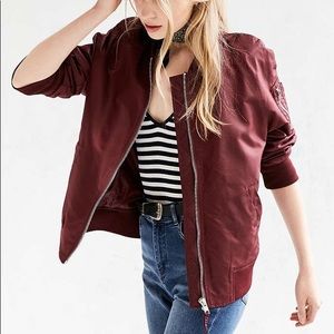 NWOT Silence and Noise Burgundy bomber jacket